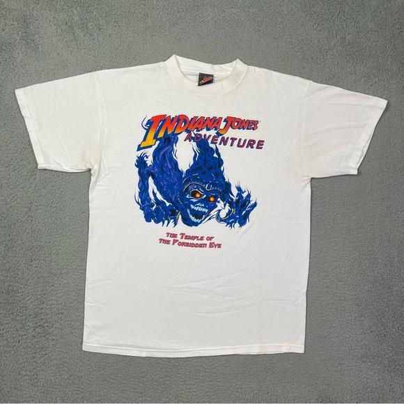 Vintage 90s indiana jones adventure the temple of forbidden eye T-shirt - Picture 2 of 5